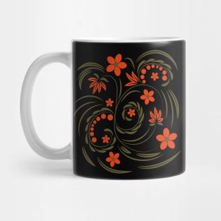 Folk flowers floral art print Flowers abstract art Mug